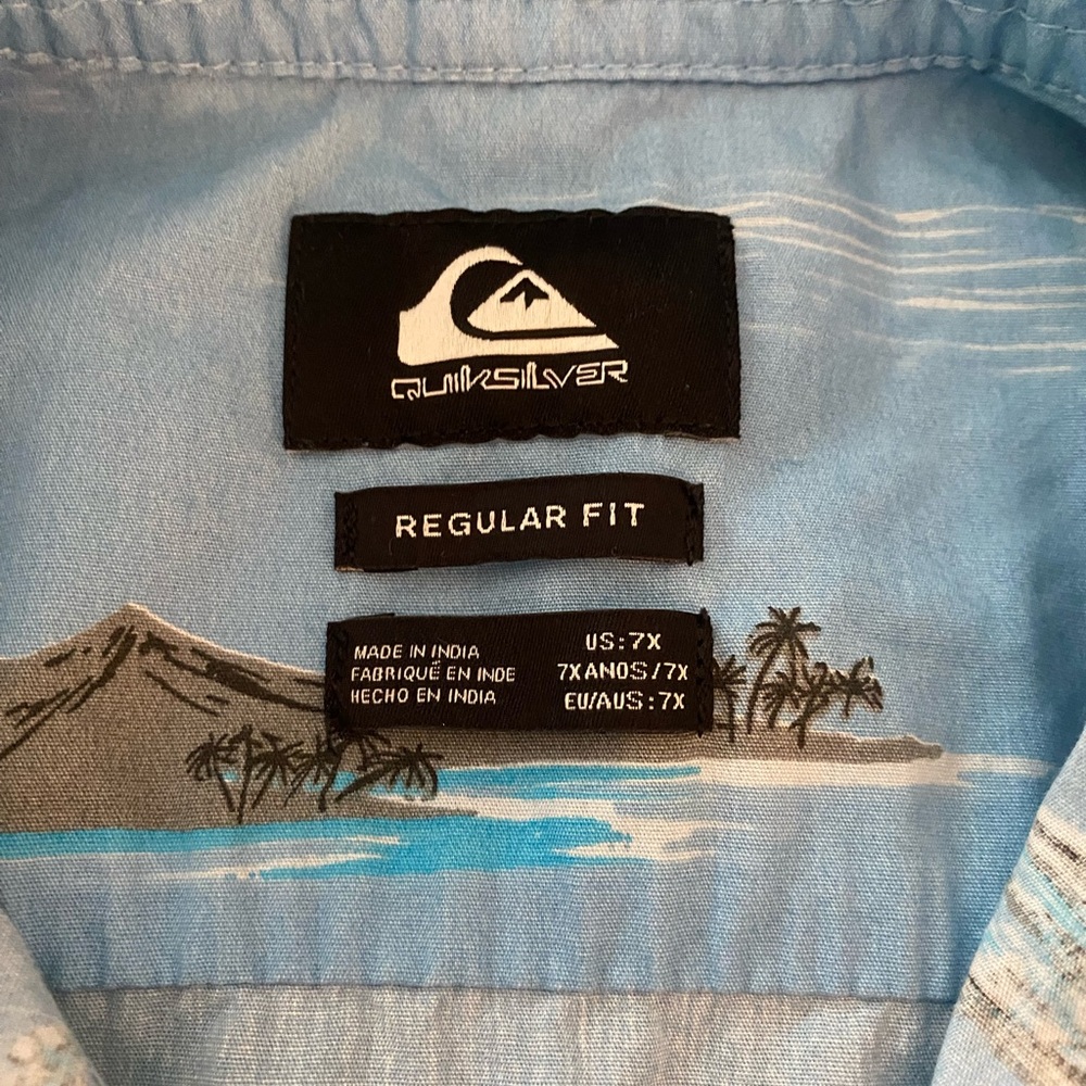 Quiksilver Light Blue Island Print Shirt
